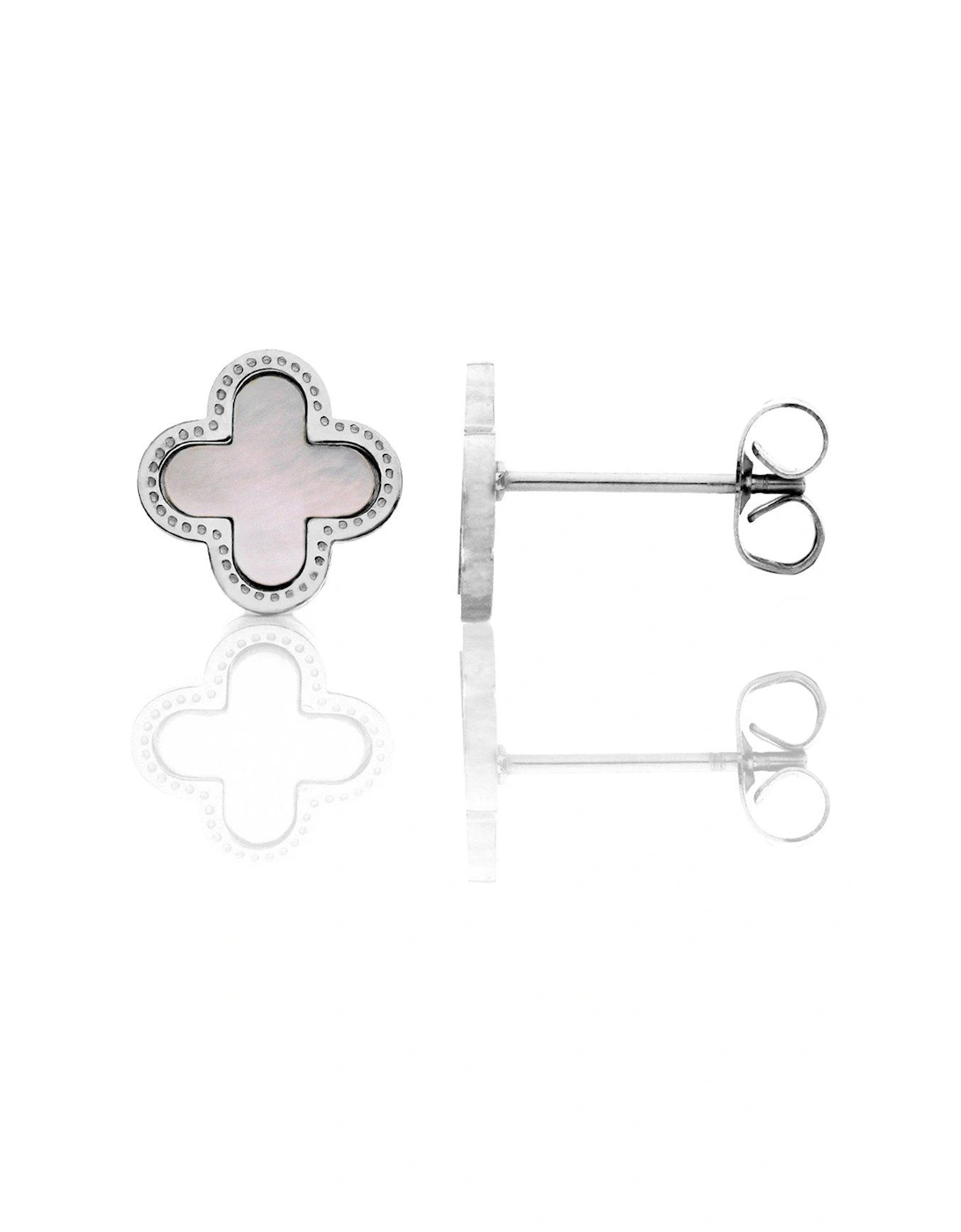 Luck Collection Earrings - Stainless Steel (Silver & Faux Pearl), 2 of 1