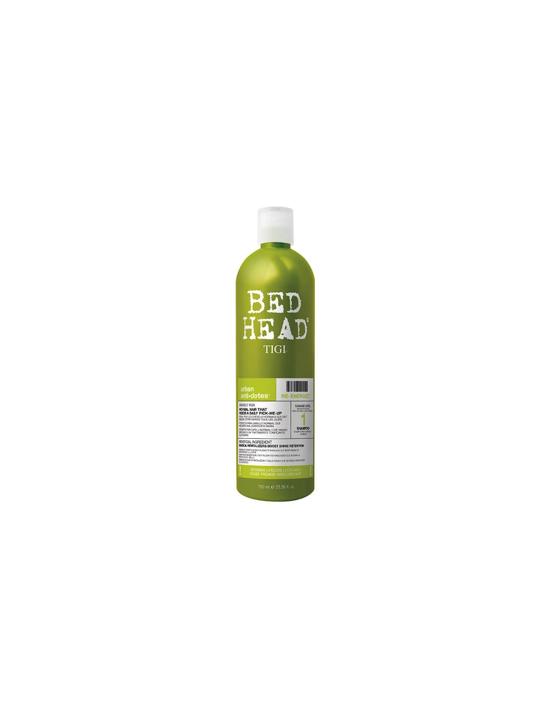 Bed Head Urban Antidotes Re-energize Daily Shampoo for Normal Hair 750ml, 2 of 1