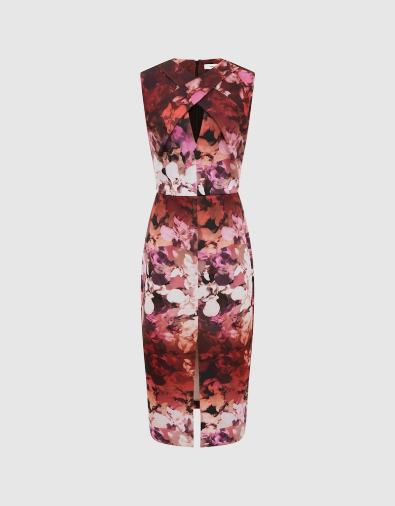Floral Printed Bodycon Midi Dress
