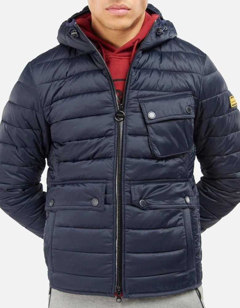 International Mens Ouston Hooded Slim Quilted Jacket - Navy