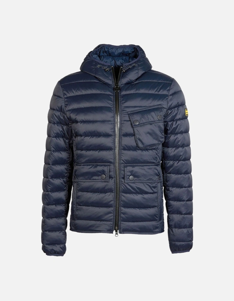 International Mens Ouston Hooded Slim Quilted Jacket - Navy