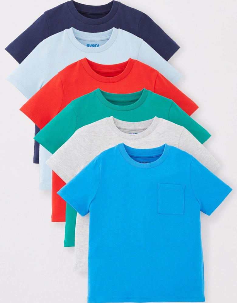 Boys Essentials Short Sleeve T-Shirt (6 Pack) - Multi 