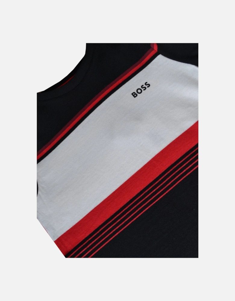 Boy's Red, White and Black Striped T-shirt