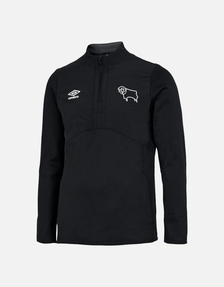 Childrens/Kids 22/23 Derby County FC Half Zip Fleece Top