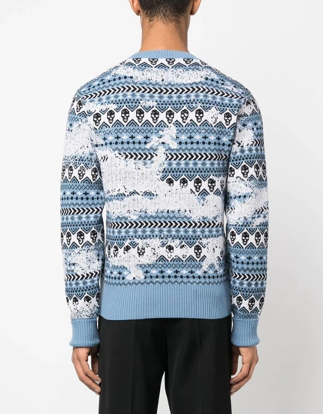 Distressed Wool Sweater Blue