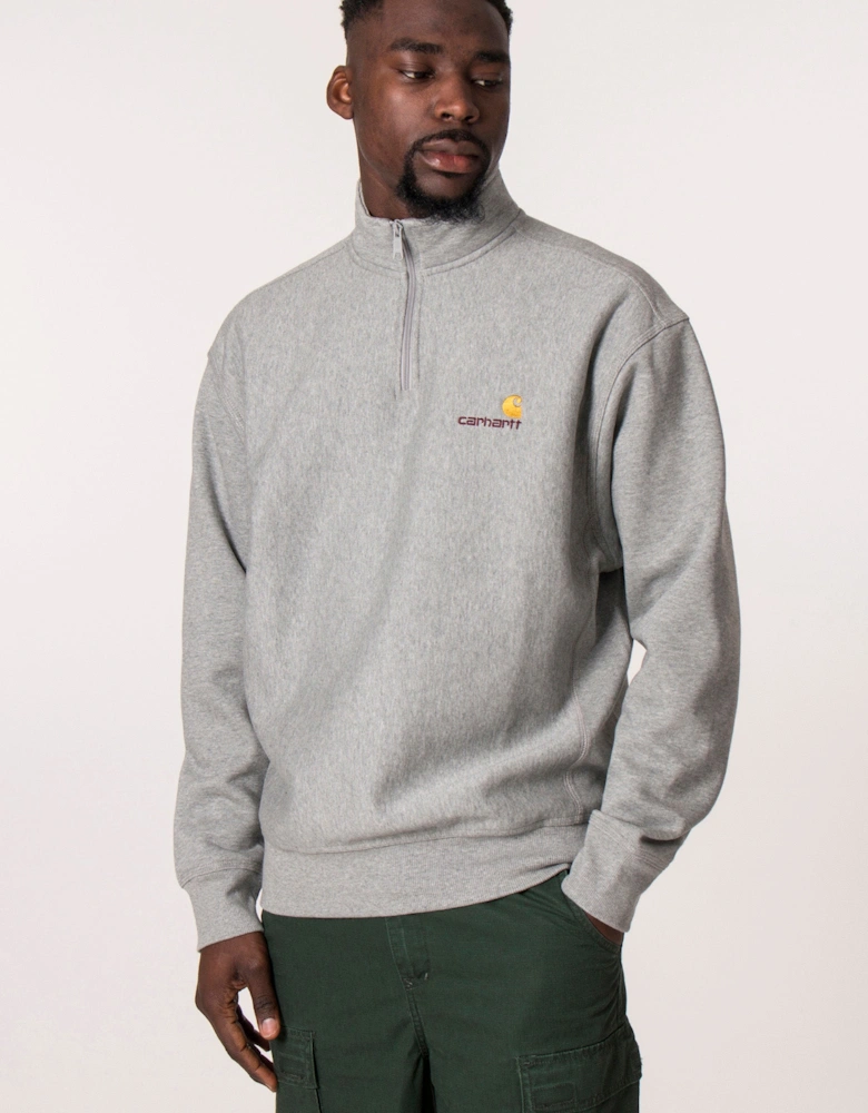 Relaxed Fit Quarter Zip American Script Sweatshirt