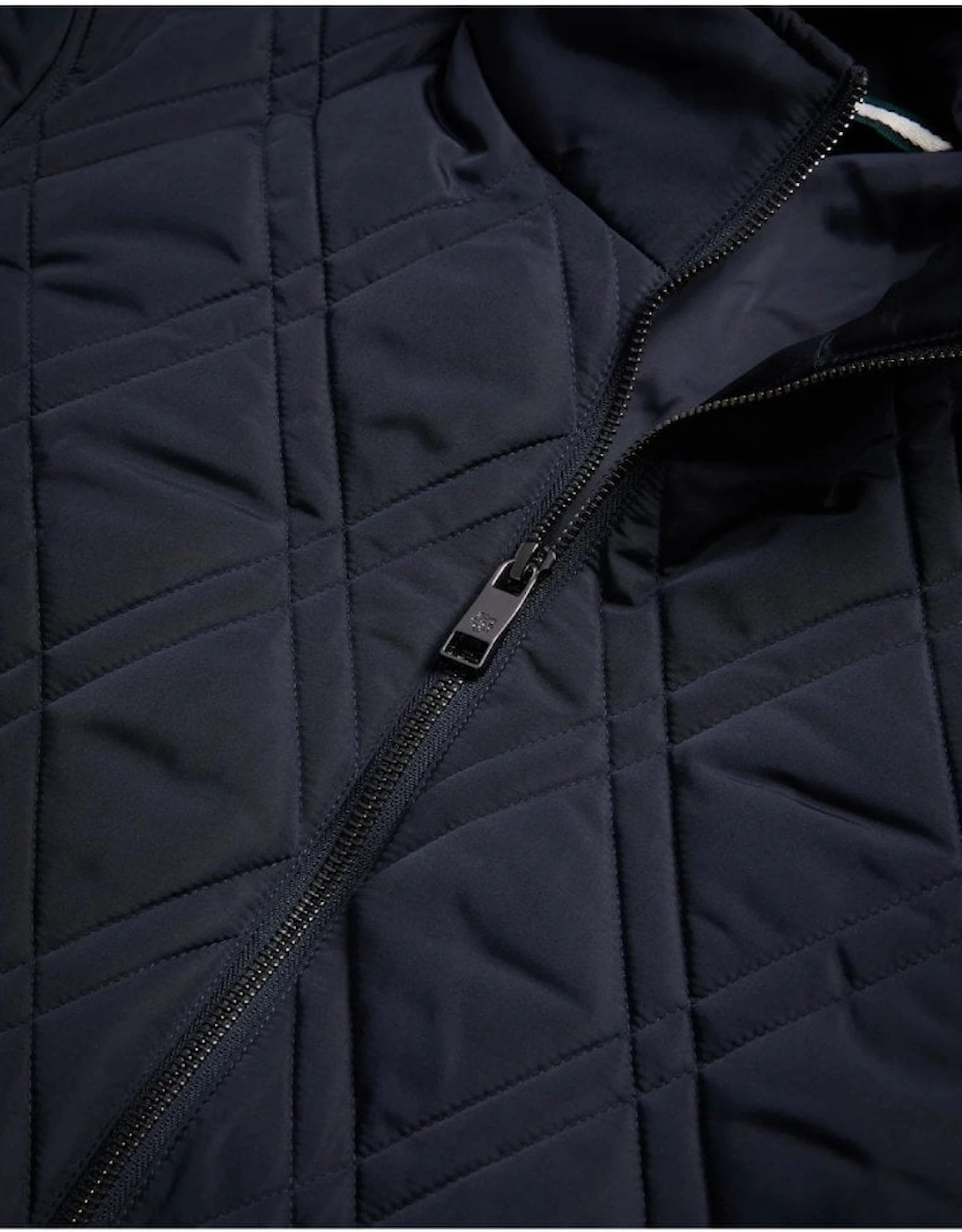 Navy Manby Quilted Showerproof Jacket.