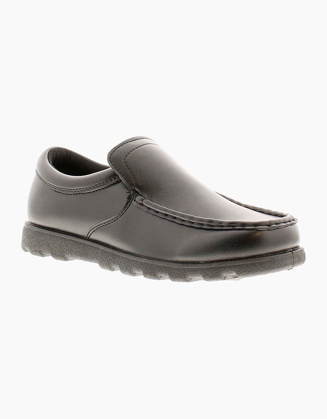 Boy's Rockstorm Older Boys Shoes School Valley Jnr Loafer Slip On Black UK Size - Size: 2