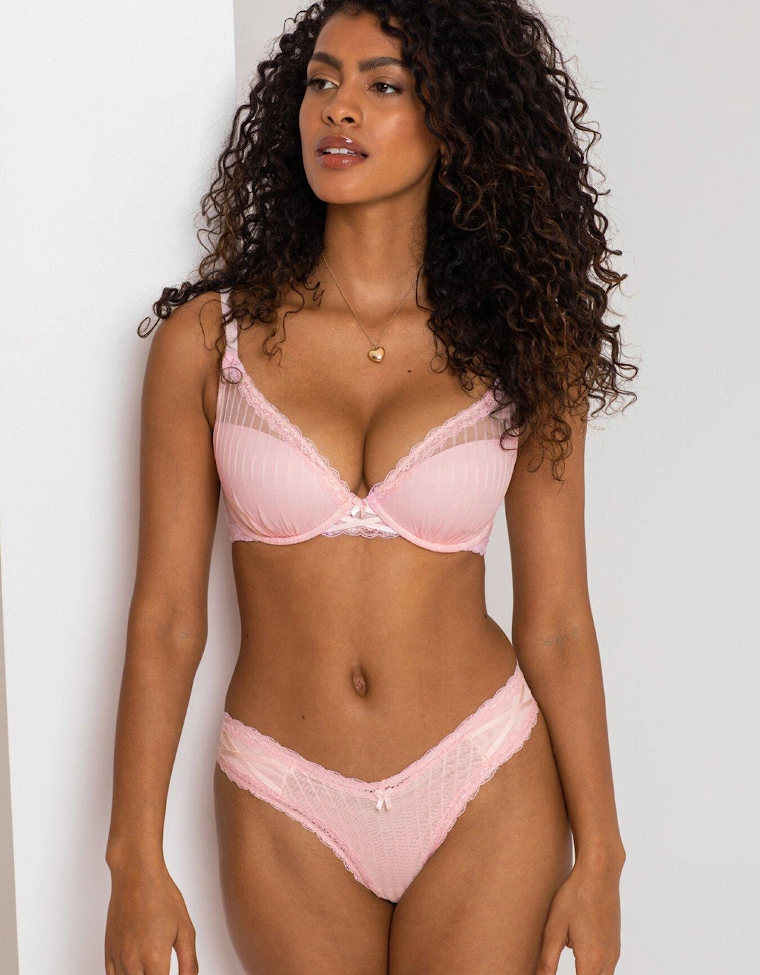 Luxe Linear V-Shaped Brazilian Brief - Light Pink, 2 of 1