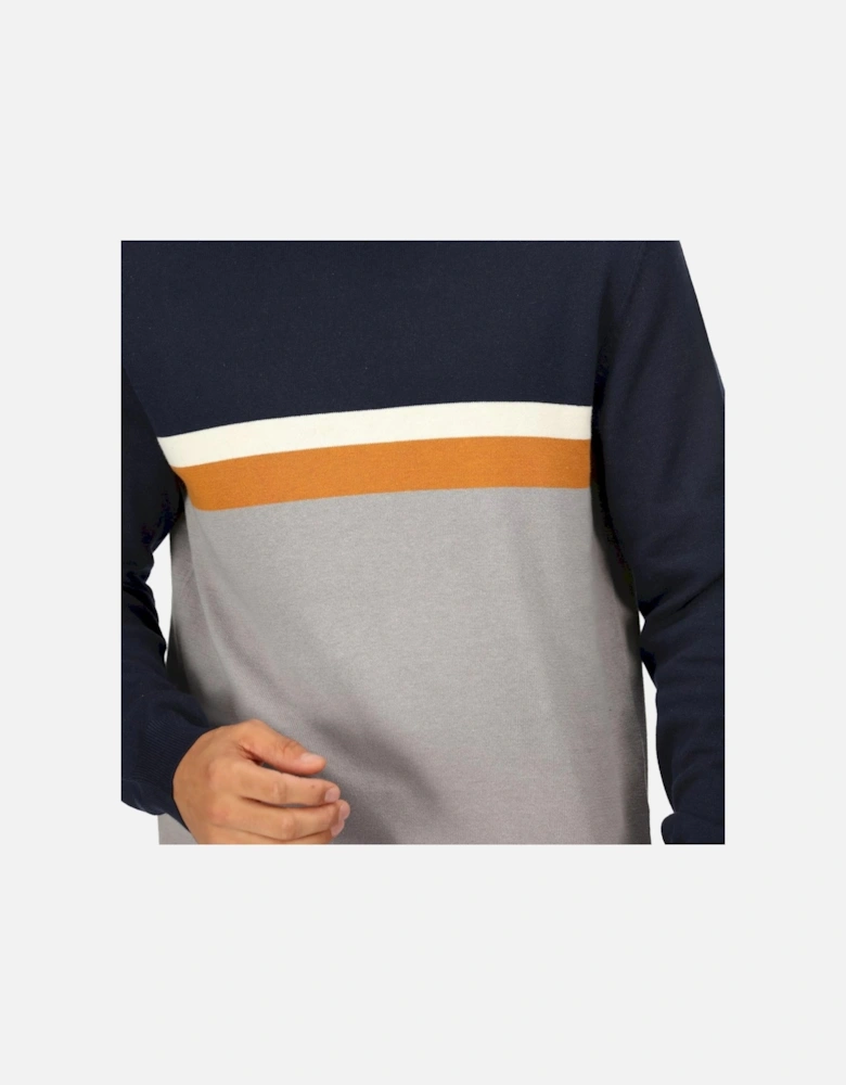 Mens Kaelen Colour Block Knitted Jumper