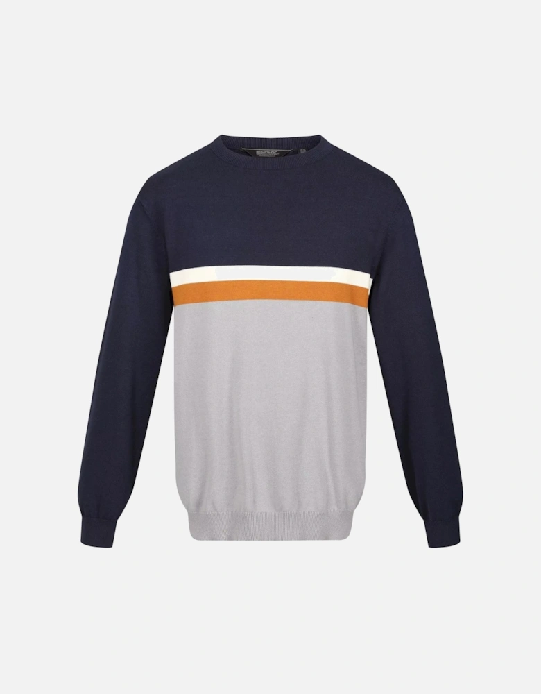 Mens Kaelen Colour Block Knitted Jumper