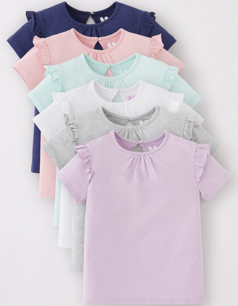 Girls 6 Pack Core Short Sleeve T-Shirts - Multi