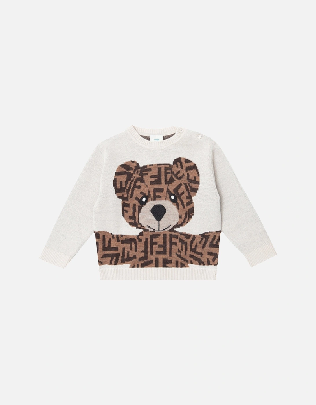 Baby Unisex Teddy Bear Sweater Beige, 2 of 1