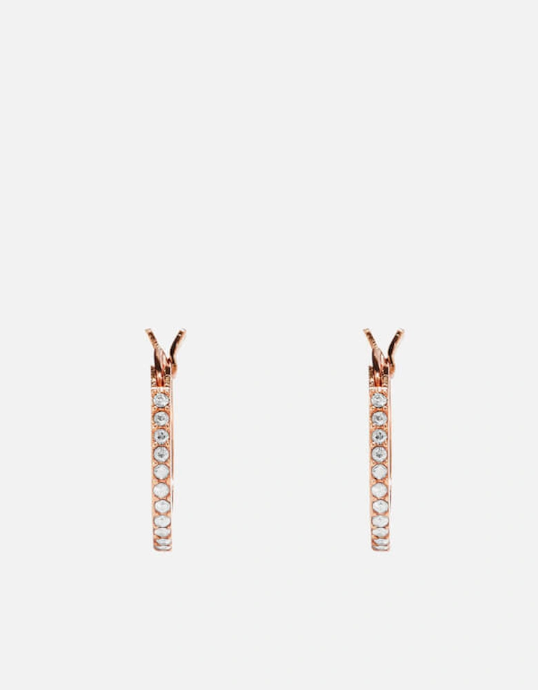Women's Pave Huggie Earrings - Ro/Peach
