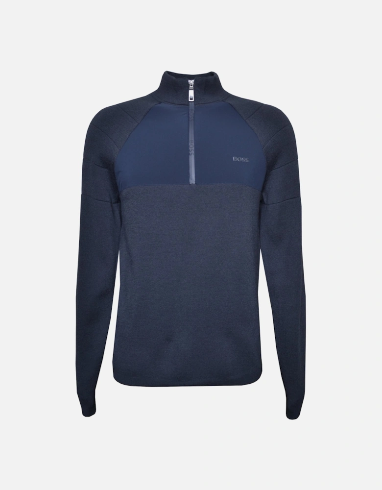 Men's Dark Blue Organic Cotton Hybrid Zamio Half Zip