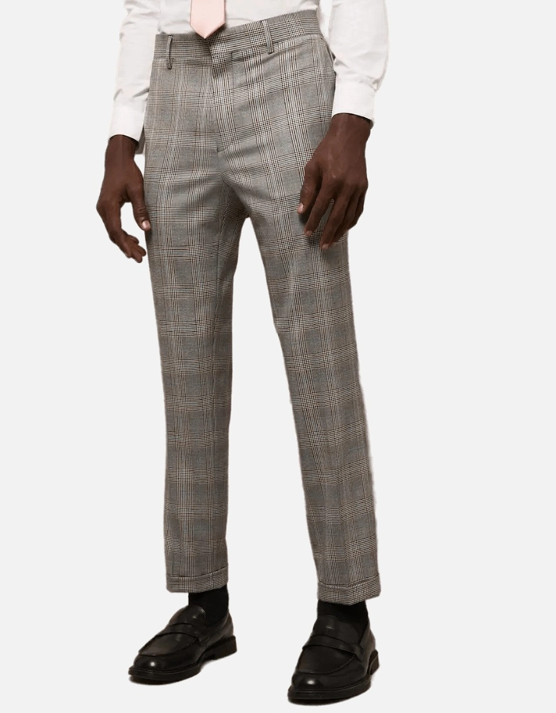 Mens Highlight Checked Slim Suit Trousers, 5 of 4