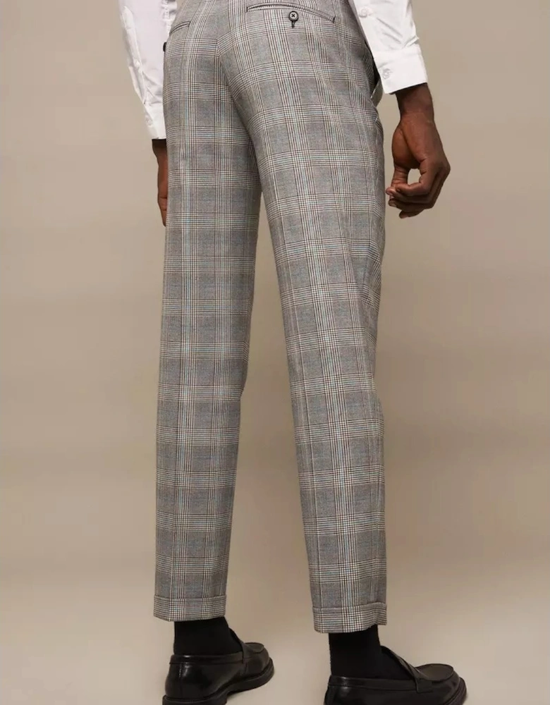 Mens Highlight Checked Slim Suit Trousers