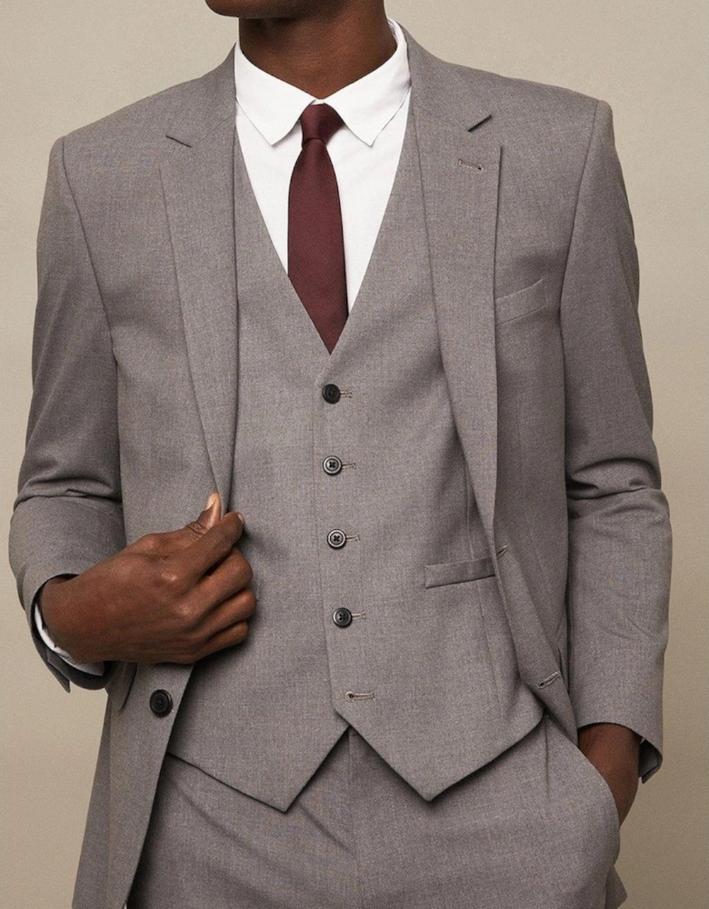 Mens Essential Single-Breasted Tailored Suit Jacket