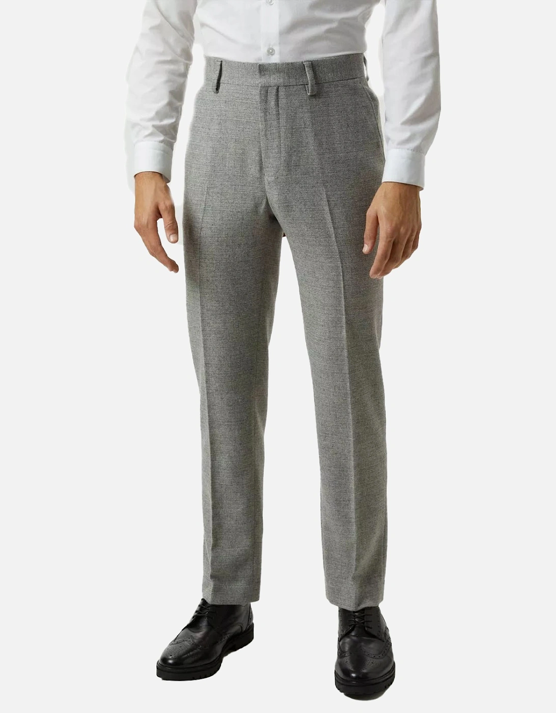 Mens Tweed Crosshatch Slim Suit Trousers, 6 of 5