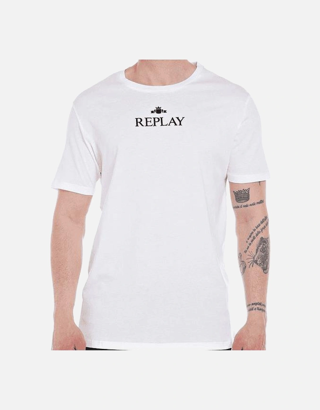 Basic Centre Logo Round Neck White T-Shirt, 2 of 1