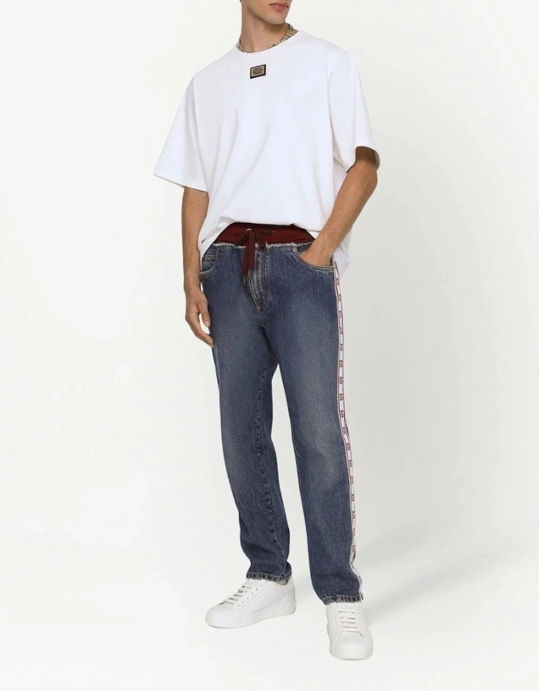 Fabric Mix Jeans