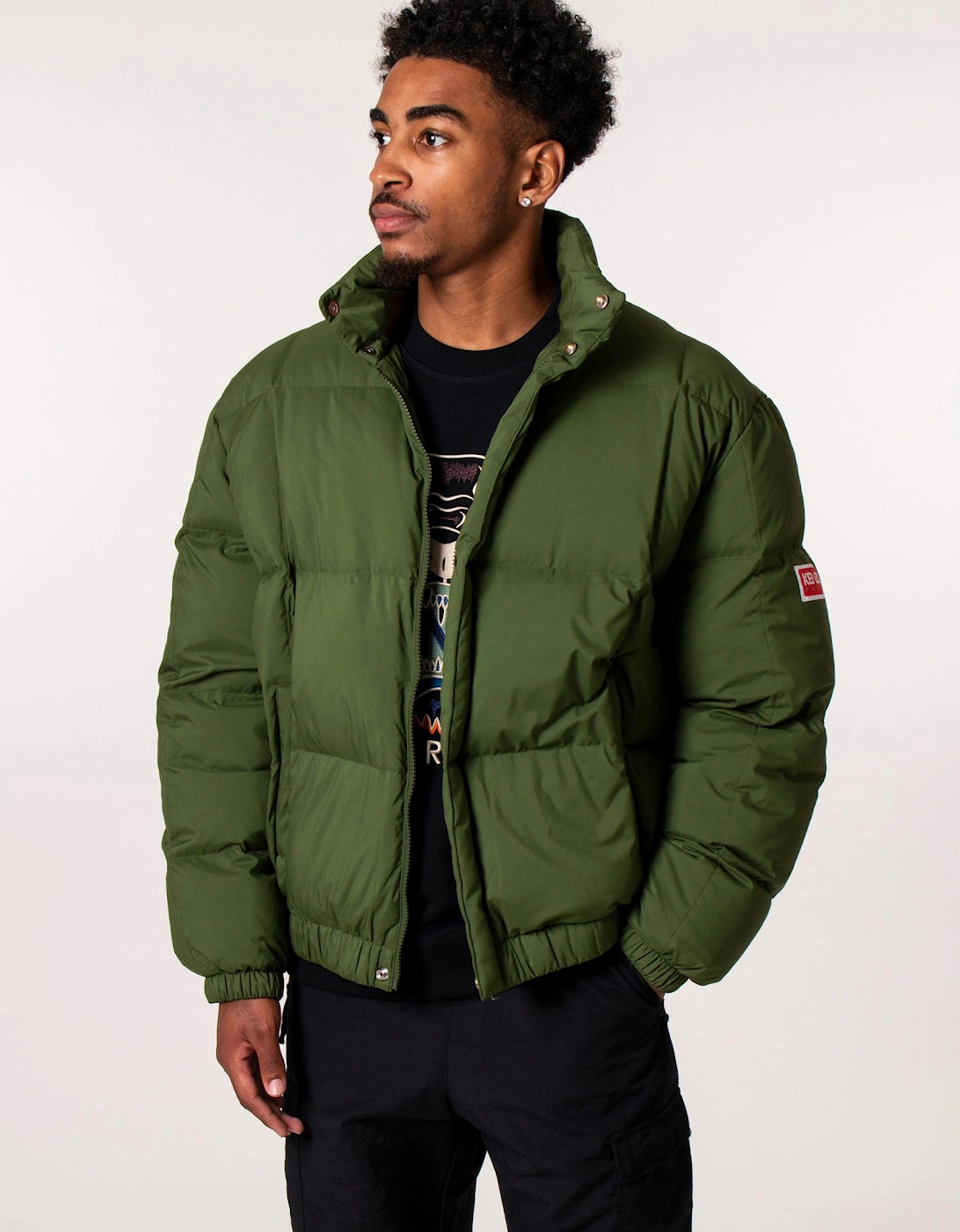 Relaxed Fit Solid Down Puffer Jacket
