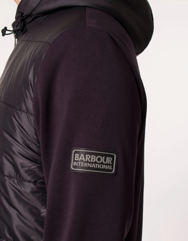 Zip Through Track Quilted Hybrid Hoodie