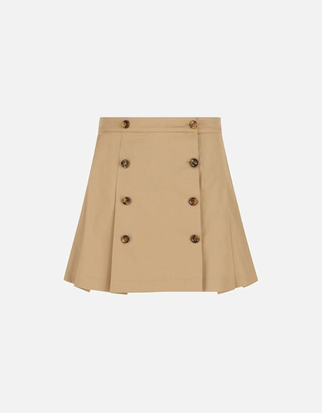 Girls Button Detailed Pleated Skirt Beige, 4 of 3