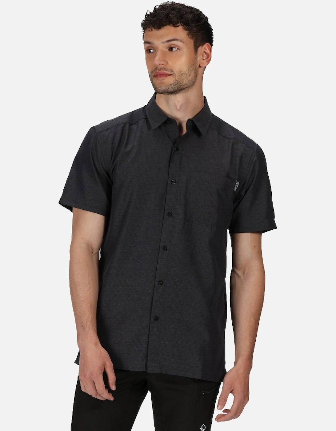 Mens Kalambo V Polyester Checked Short Sleeve Shirt, 3 of 2