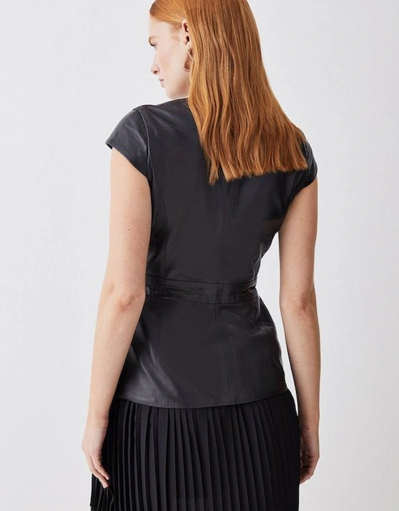 Leather Pleat Skirt Mini Dress