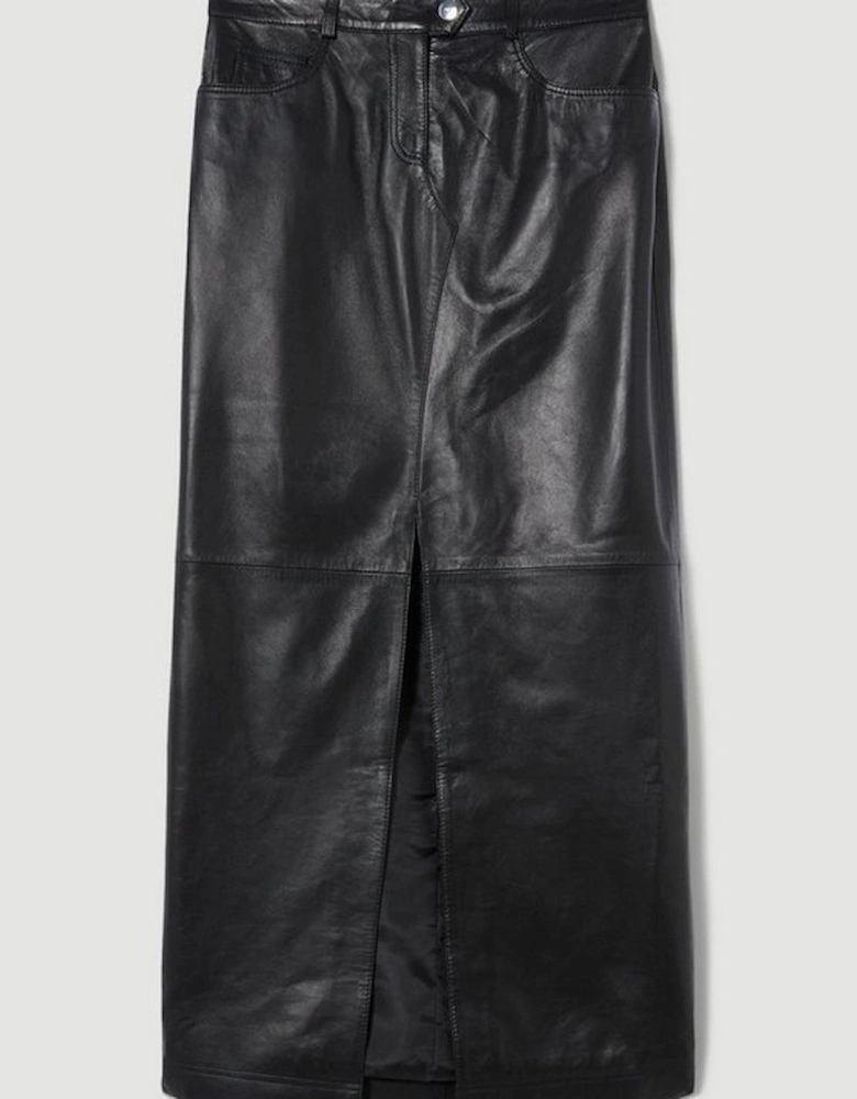 Leather 5 Pocket Maxi Skirt