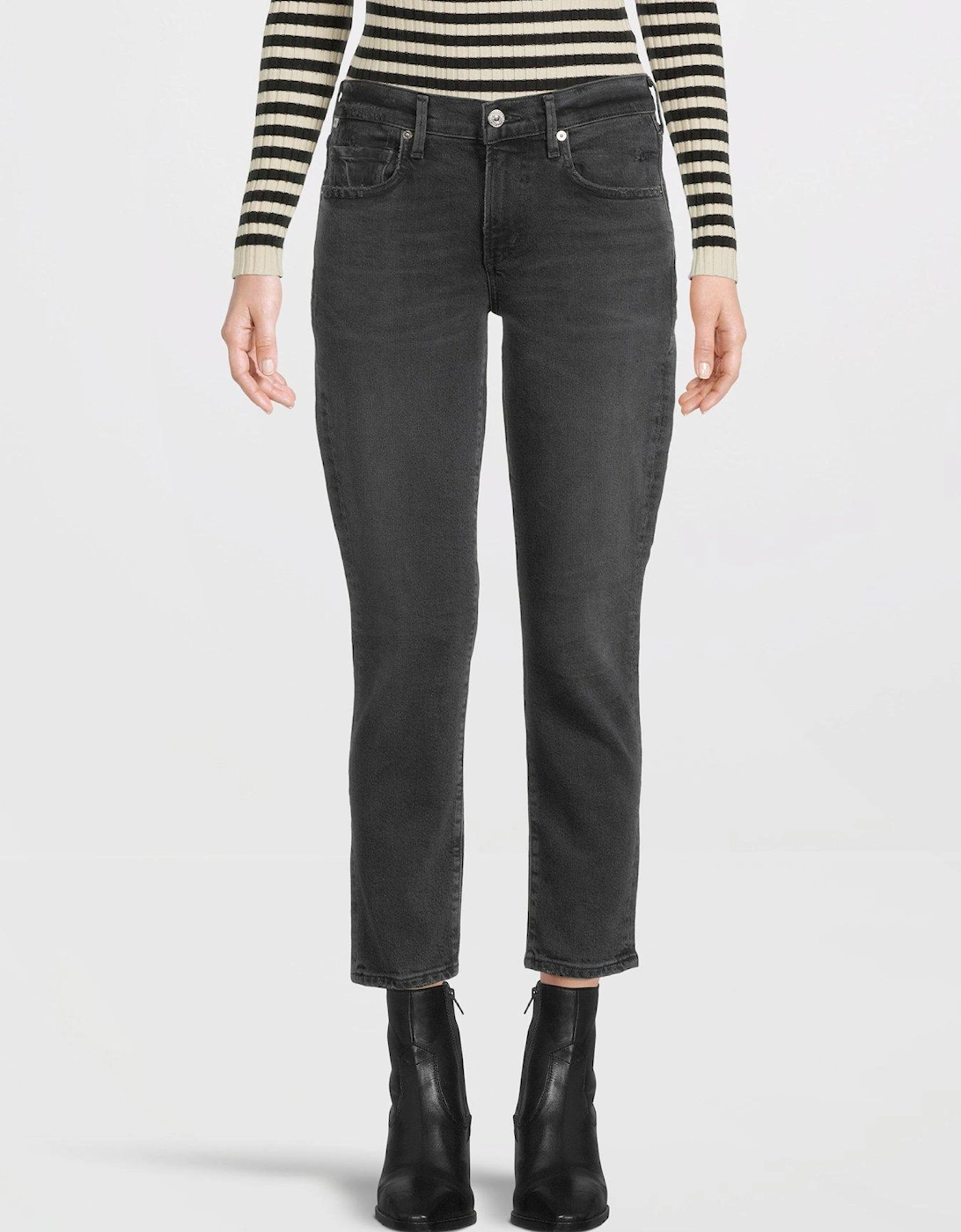 Ella Mid Rise Slim Leg Crop Jeans - Black, 3 of 2