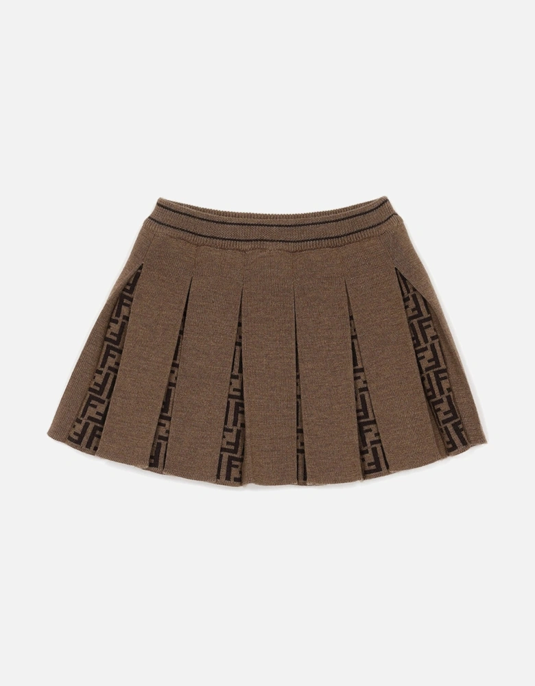 Baby Girls FF Print Knit Skirt Brown