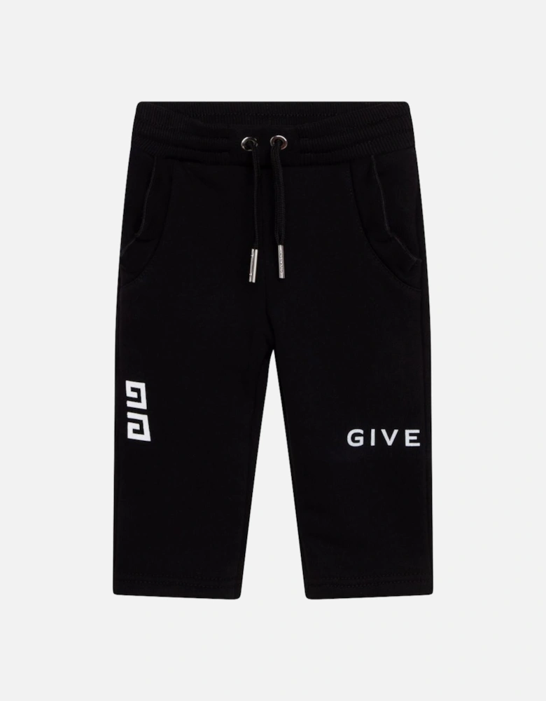 Unisex Multi Logo Joggers Black