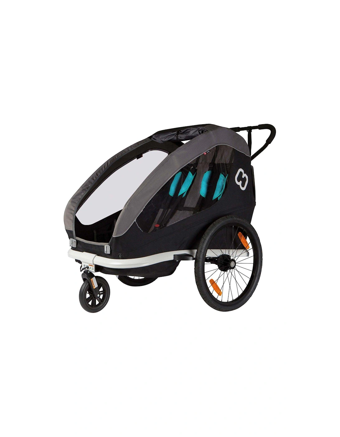 Traveller Twin Child Bike Trailer - Petrol Black / Grey, 2 of 1