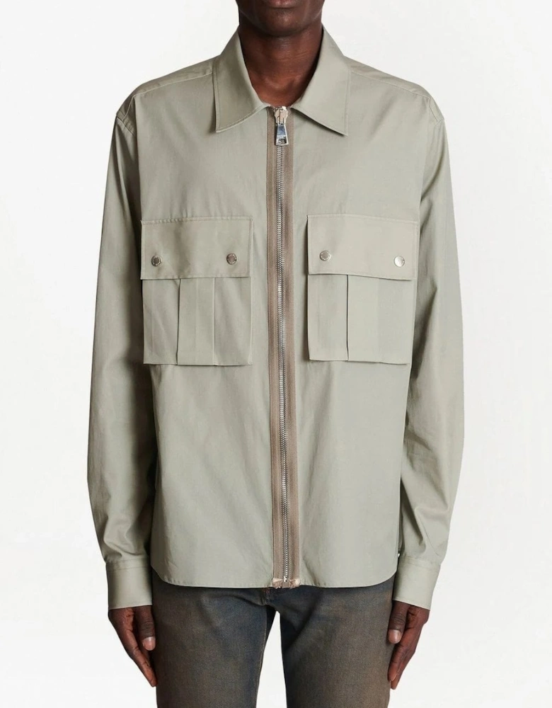 Desert Zipped Overshirt Sage Green