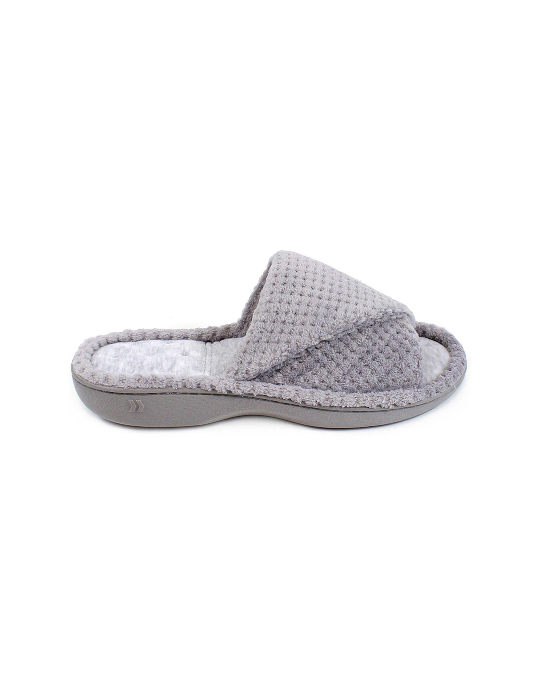 Isotoner Popcorn Turnover Open Toe 360 Comfort Slider - Pale Grey, 2 of 1