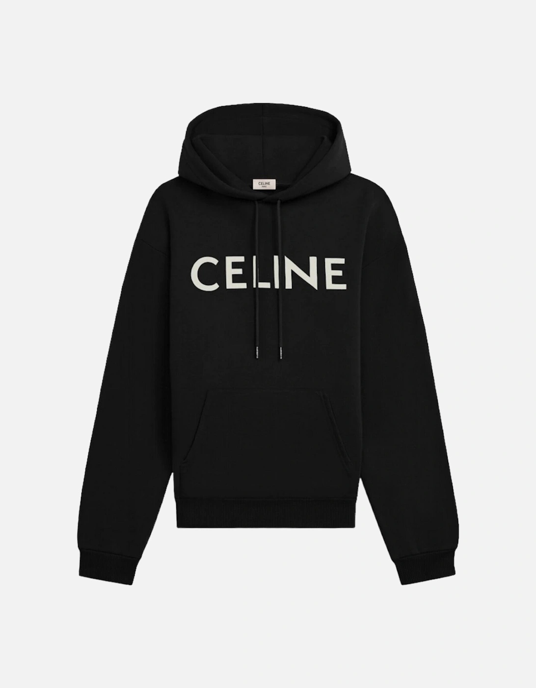 Celine Logo-Print Cotton-Jersey Hoodie Black, 3 of 2