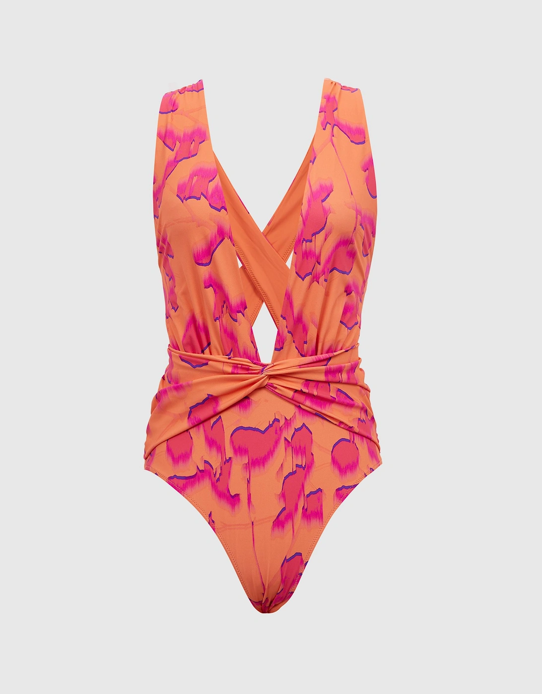 Printed Plunge Neck Swimsuit, 2 of 1