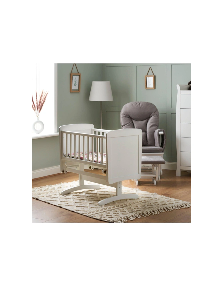 Gliding Crib and Mattress - White