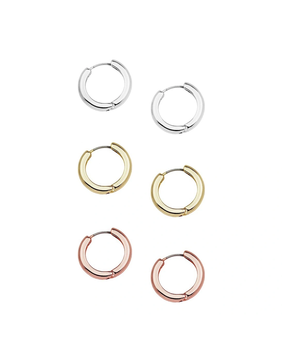 Silver/gold/rosegold set of 3 hoop earrings., 3 of 2