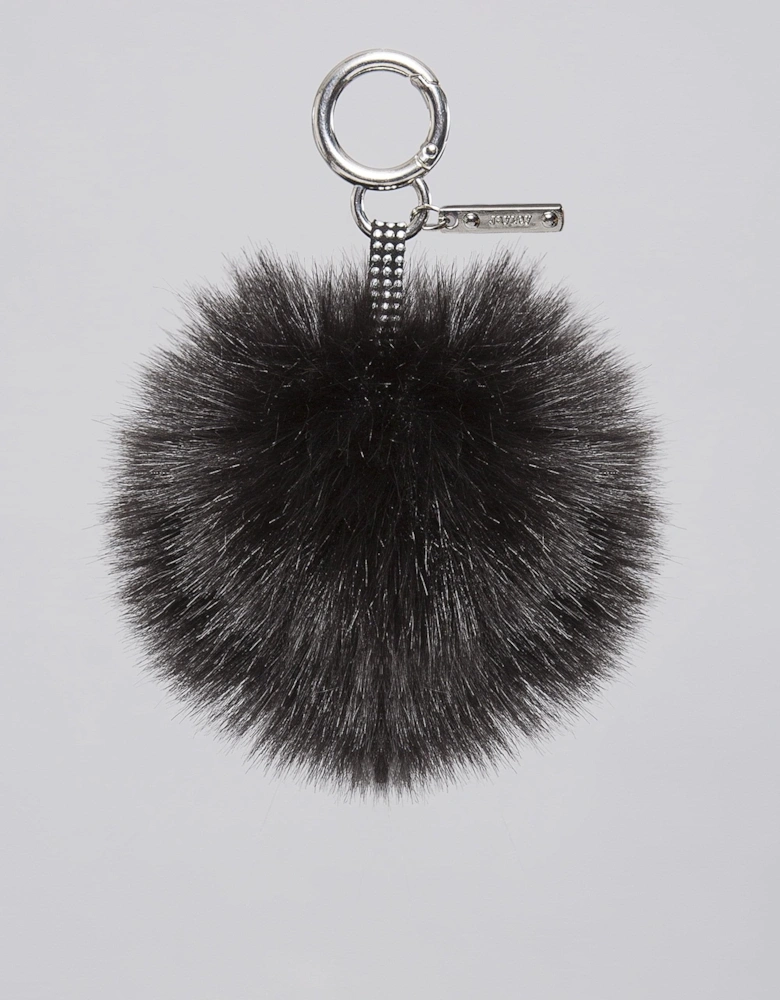 Black Luxury Faux Fur Pom Bag Charms