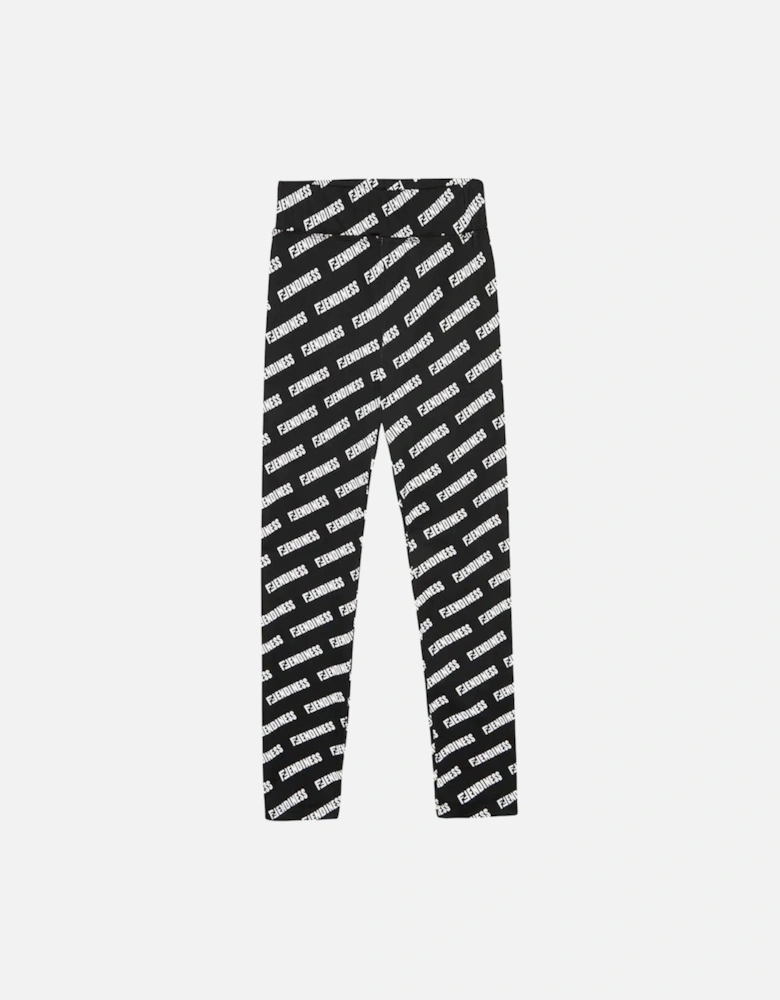 Girls Fendiness Logo Leggings Black