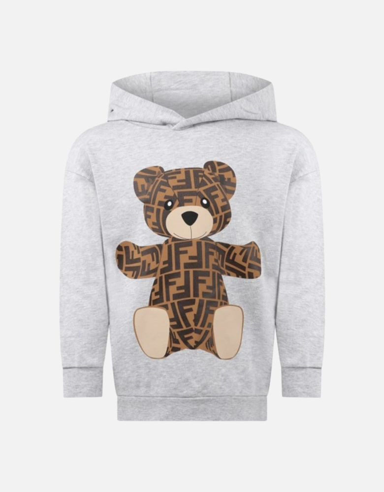 Kids Unisex Teddy Bear Hoodie Grey