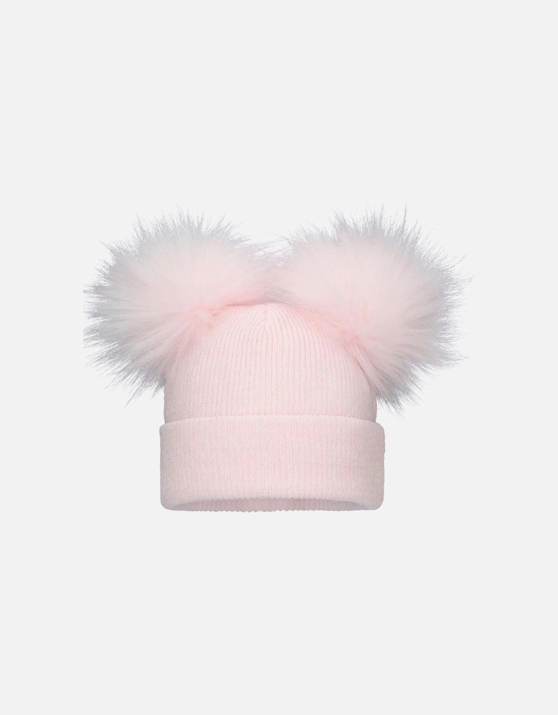 Pink Double Pom Baby Hat, 2 of 1