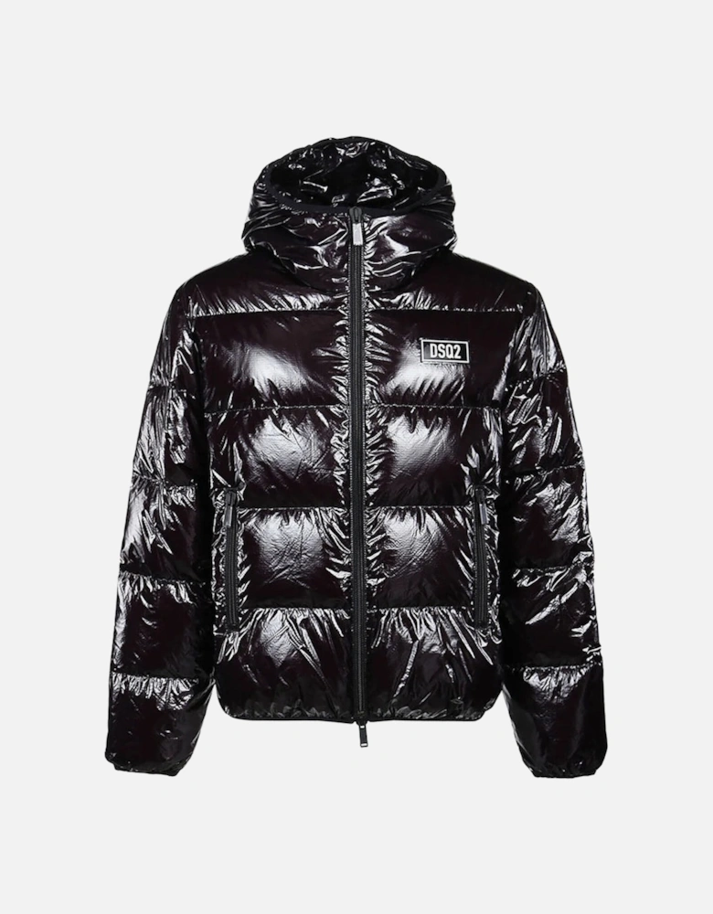 Mens Hooded Puffer Jacket Black