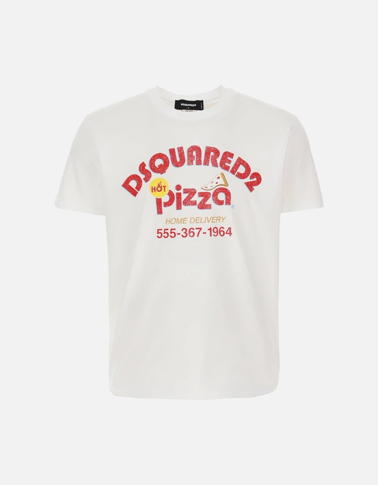 Mens Pizza T-shirt White
