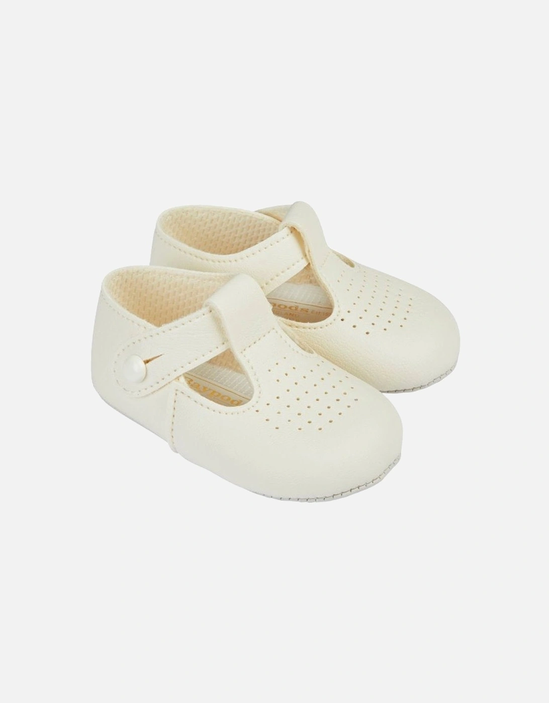 Cream T-Bar Soft Sole Shoes, 2 of 1