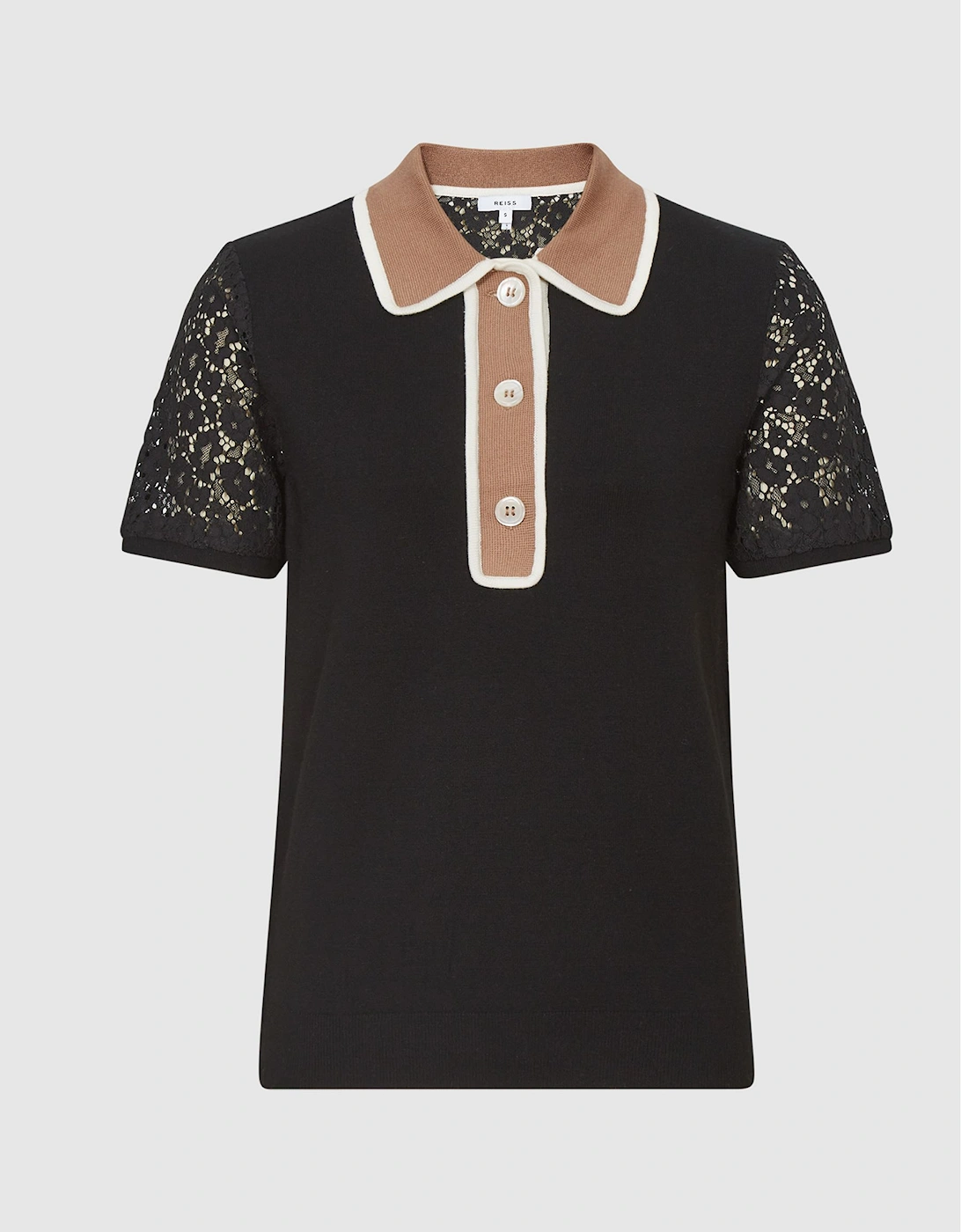 Lace Back Polo Shirt, 2 of 1