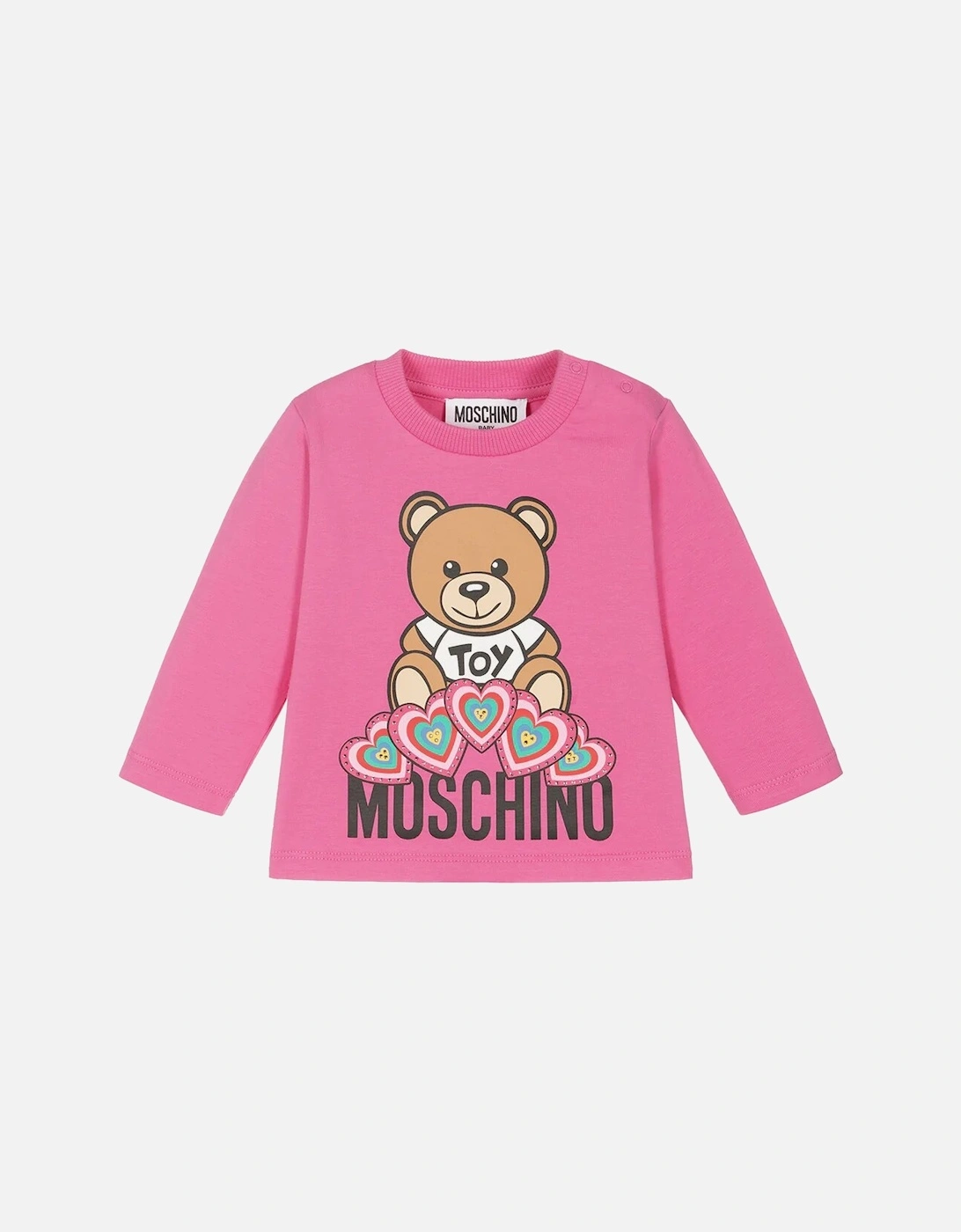 Baby Girls Heart Teddy Bear T-shirt Pink, 2 of 1